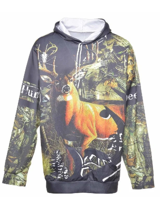 Animal Printed Sweatshirt - XL Hoodie with Hood Adjustable Protection