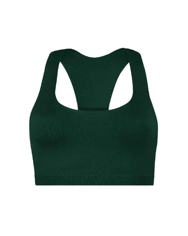 ELATED Bra Top | Dark Green Supportive Cotton Bra