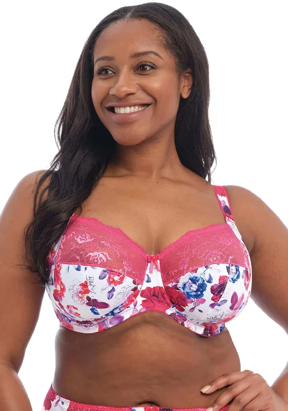 Elomi Morgan Floral Stretch Banded Bra, Pink Multi Seamless Fit Bra