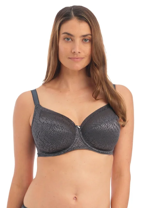 Fantasie Envisage Full Cup Side Support Bra, Slate Comfortable Lace Bra