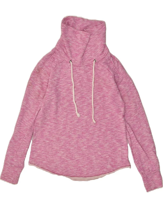 GAP Womens Sweatshirt Jumper UK 10 Small Pink Cotton Hoodie with Monochrome Minimalist Simple