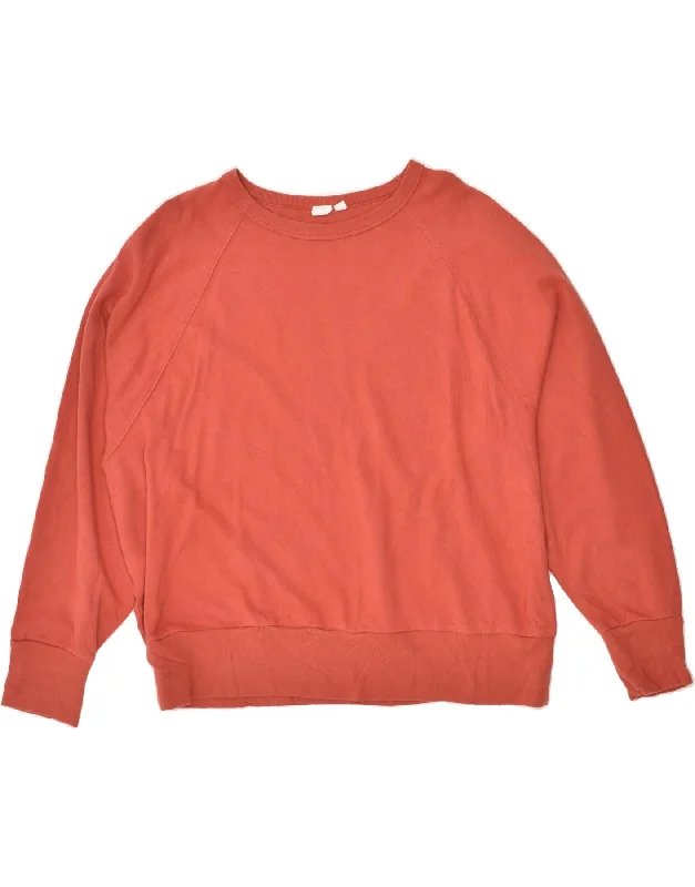 GAP Womens Sweatshirt Jumper UK 18 XL Orange Cotton Hoodie with Reflective Safety Nightwear