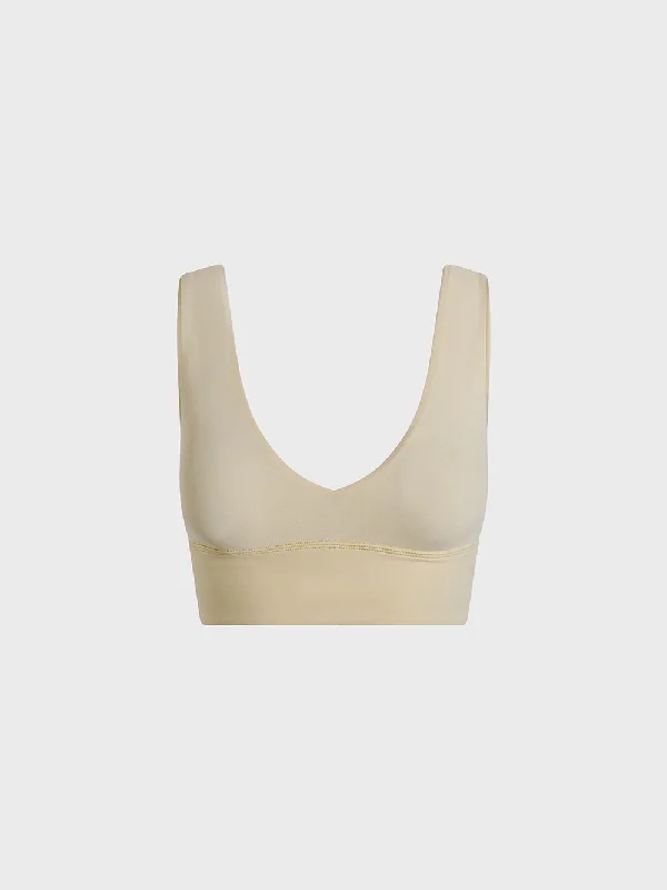 LULULEMON MOJAVE TAN ALIGN V-NECK BRA LIGHT SUPPORT C/D CUP Soft Strapless Bra