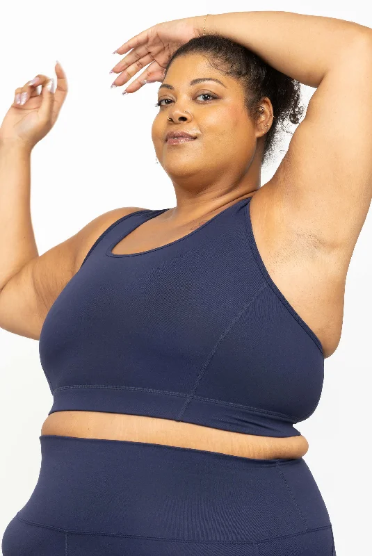 Racerback Sports Bra - Navy Wireless Push-Up Bra