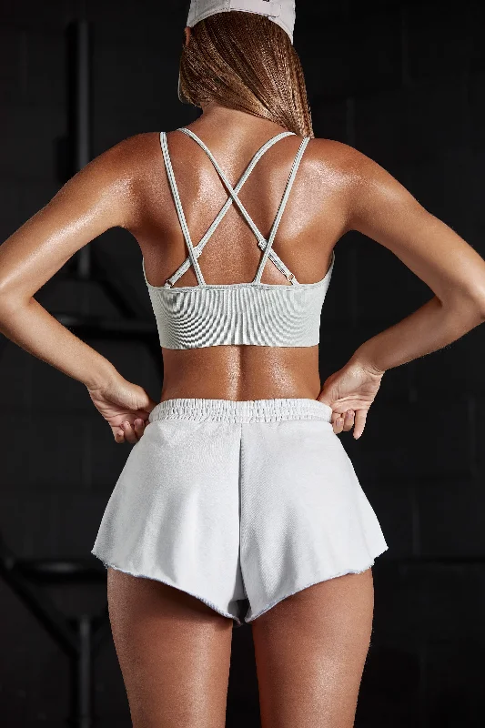 Seamless Strappy Sports Bra in Grey Ultra-Light Bra