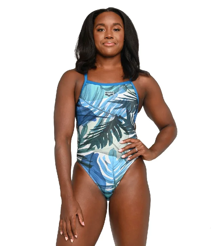 Arena Women's Simone Manuel Tropicals Challenge Back One Piece Swimsuit Quick-Dry Swimsuit