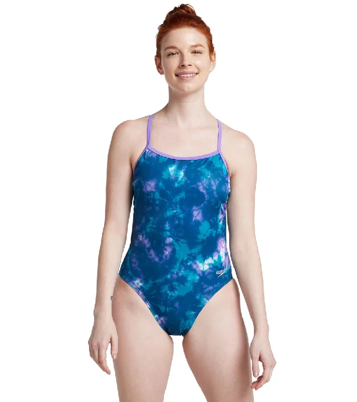 Speedo Vibe Women's The One Printed One Piece Swimsuit Sea Ya/Miami Lilac Summer Ready Swimsuit