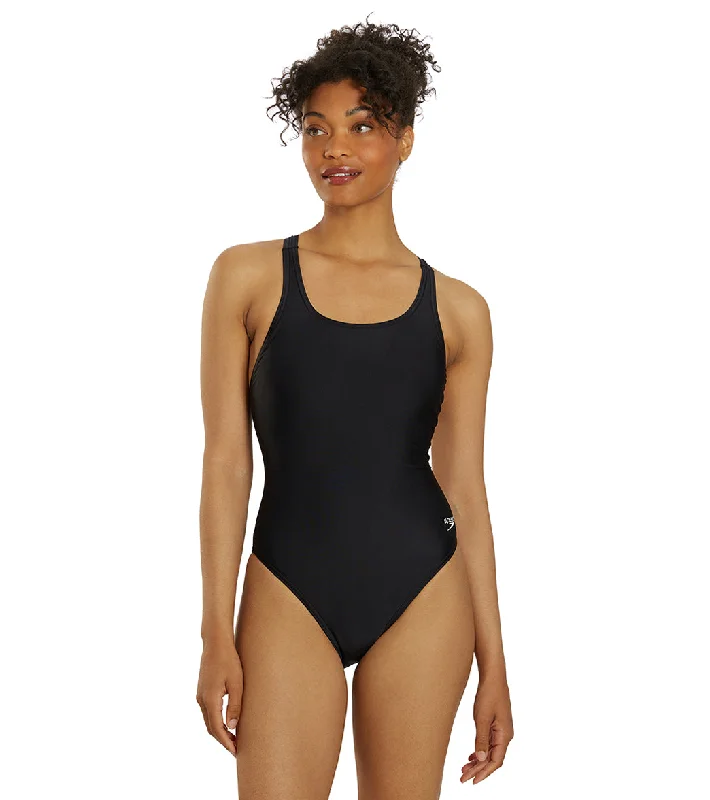 Speedo Women's Learn To Swim Pro LT Superpro One Piece Swimsuit Black Chic Beach Cover-Up