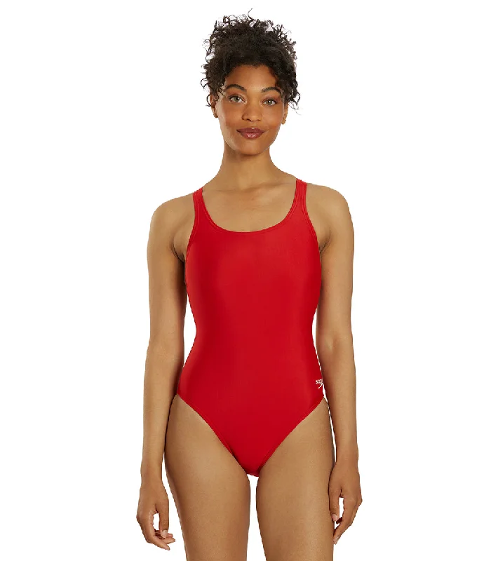 Speedo Women's Learn To Swim Pro LT Superpro One Piece Swimsuit Red Chic Bikini Set