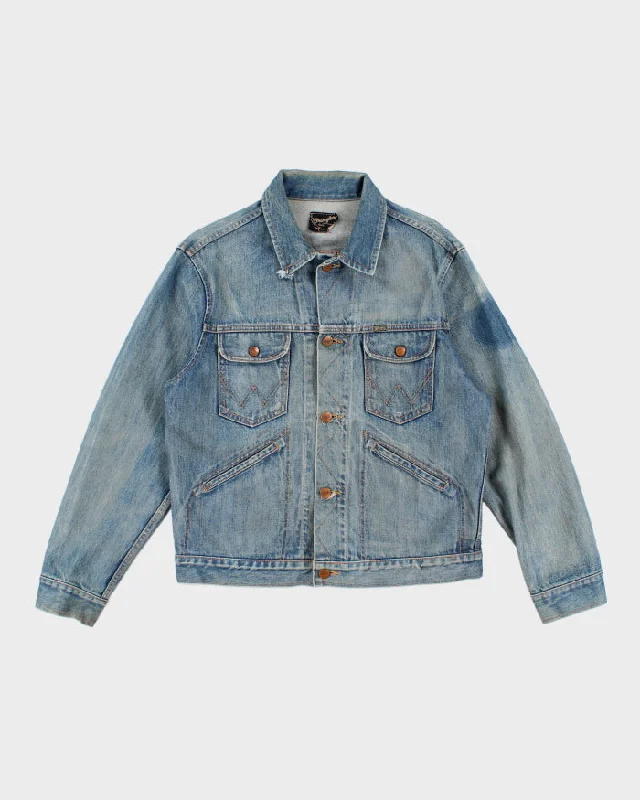 80s Vintage Woman's Medium Wash Wrangler Denim Jacket - L Notch Collar Jacket Peter Pan Collar Jacket Cowl Neck Jacket