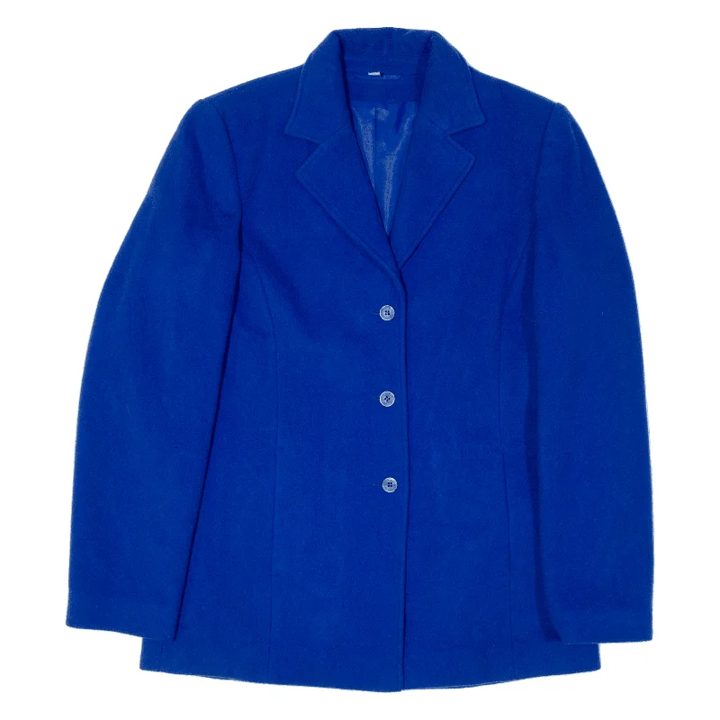 CANETTI Womens Blazer Jacket Blue Wool UK 10 Belted Jacket Elasticated Jacket Padded Jacket