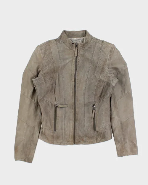 Danier Grey Leather Jacket - S Corduroy Jacket Velvet Jacket Brocade Jacket