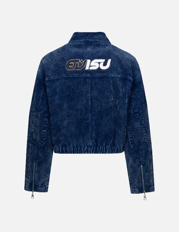 Logo Embroidery Fashion Fit Washed Corduroy Denim Jacket Striped Jacket Polka Dot Jacket Floral Jacket