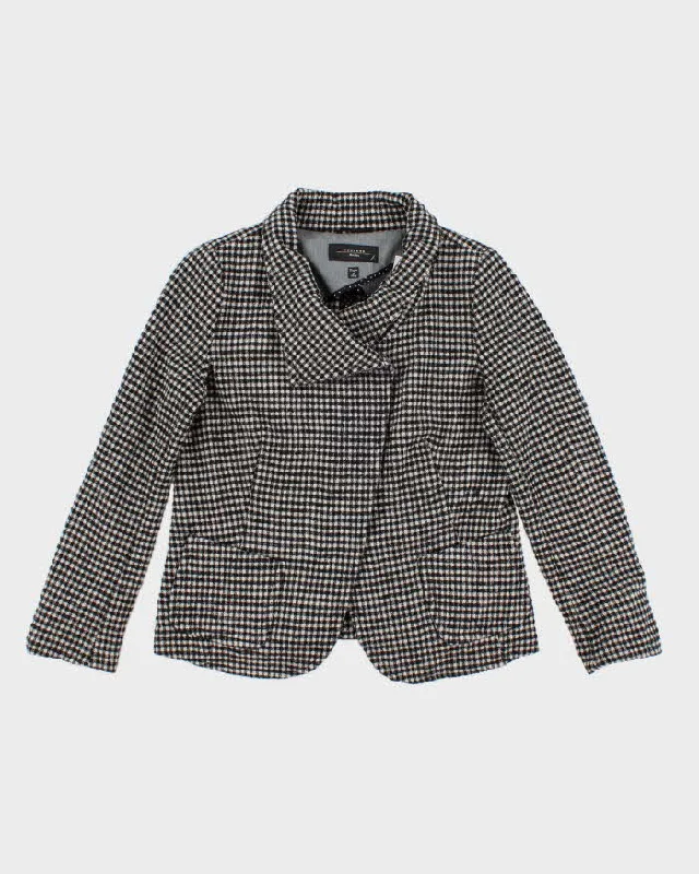 MaxMara Weekend Check Unsymmetrical Collared Light Jacket - M Notch Collar Peter Pan Collar Cowl Neck MaxMara Weekend Check Unsymmetrical Collared Light Jacket - M Notch Collar Peter Pan Collar Cowl Neck