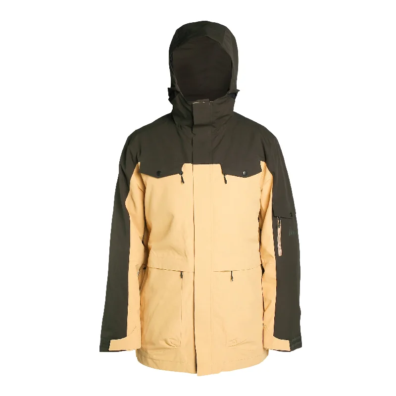 McAllister Jacket Shell Pine/Desert Notch Collar Peter Pan Collar Cowl Neck