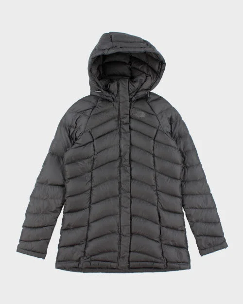 Vintage Women's The North Face Long Nano Puffer Jacket - S Welt Pockets Slit Pockets Flap Pockets