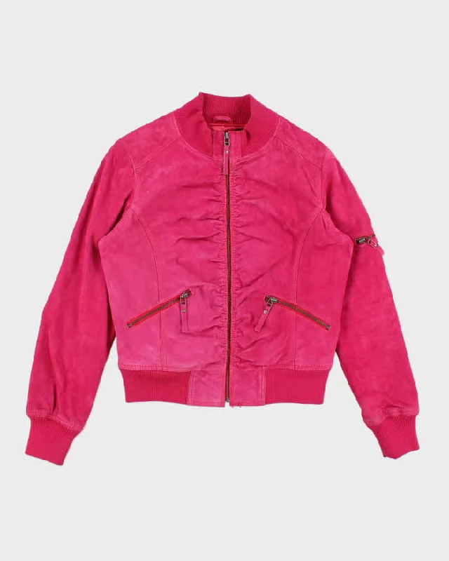 Y2k 00s Le Chateau Pink Leather Jacket - L Quilted Jacket Puffer Jacket Insulated Jacket