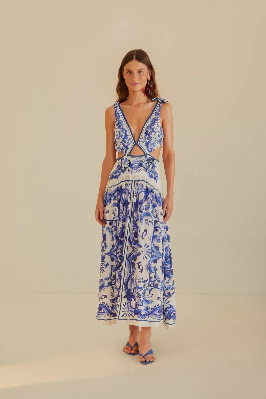 Off-White Garden Tiles Maxi Dress Comfortable T-Shirt Maxi Dress