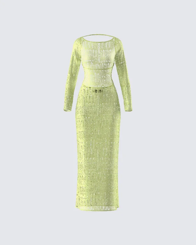 Hartley Green Open Knit Maxi Dress Elegant Maxi Dress with Drapes