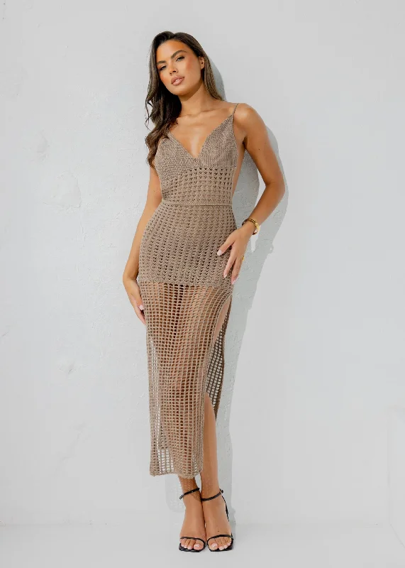 THE ARIA CROCHET MAXI DRESS Comfortable Bohemian Maxi Dress