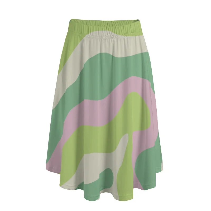 Green & Pink | Long Maxi Skirt With Pockets corduroy skirt cozy