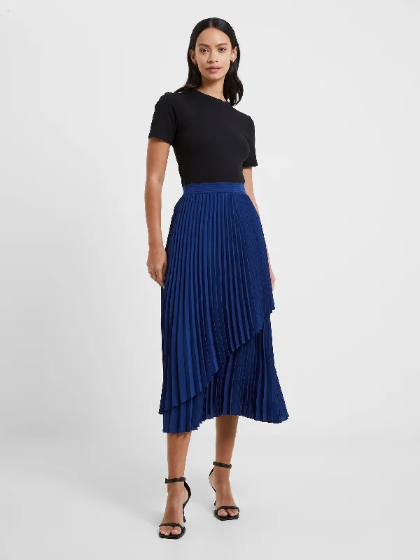 Arie Pleated Midi Skirt silk skirt luxurious