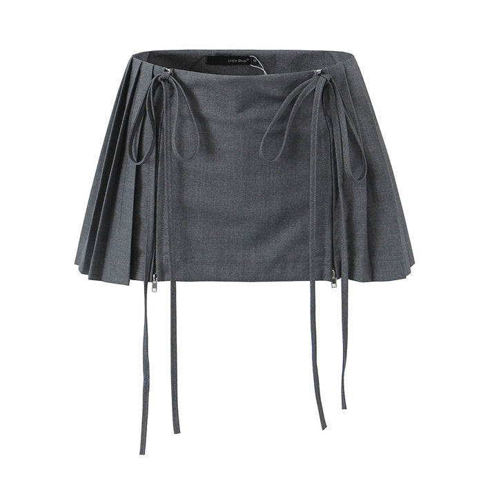 Arilyn Pleated Mini Skirt patchwork skirt art