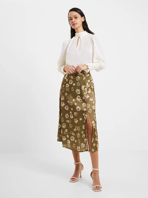 Bronwen Aleeya Satin Midi Skirt lace skirt elegant