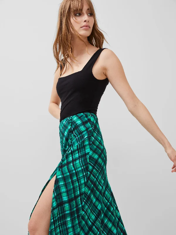 Dani Eco Check Delphine Midi Skirt lace skirt intricate