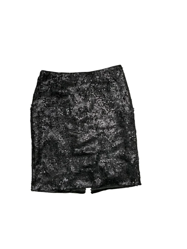 Garnet Hill Women's Sequin Skirt Black 14 silk skirt sleek