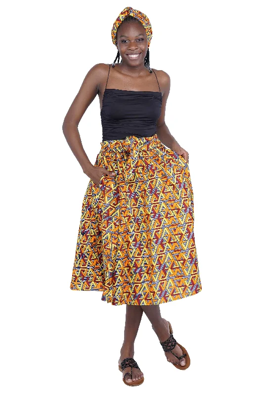 African Midi/Calf Length  Skirt modal blend skirt