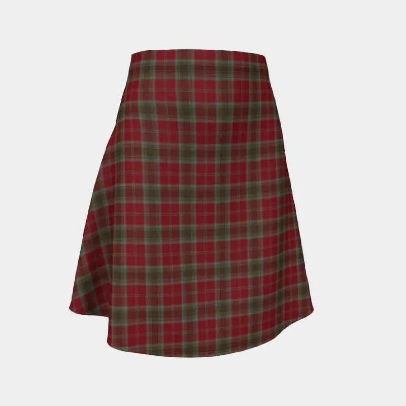 Lindsay Weathered Tartan Flared Skirt a-line skirt cut