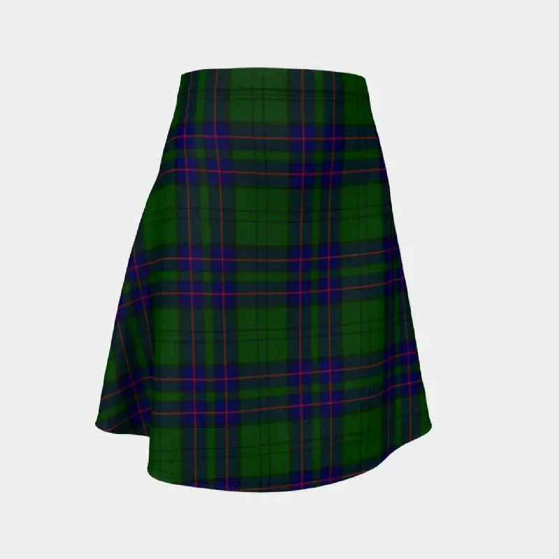 Lockhart Modern Tartan Flared Skirt denim skirt casual