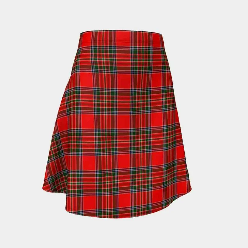 MacBean Modern Tartan Flared Skirt satin skirt smooth