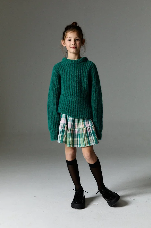 Kids' Greenland Skirt Green denim skirt classic