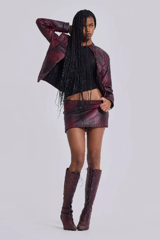 Lynx Faux Leather Mini Skirt velvet skirt sumptuous